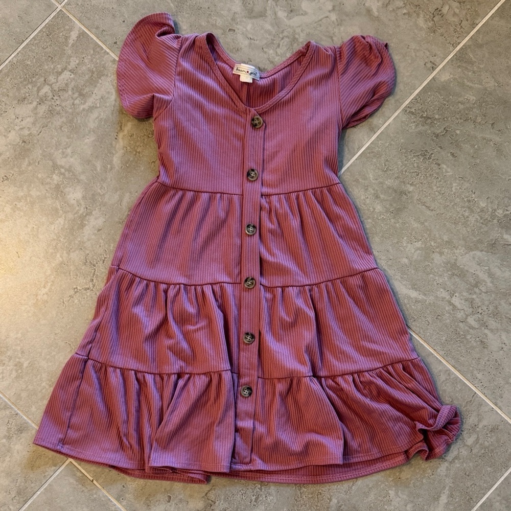 Dreamgirl Lilac Buttoned Kids Dress